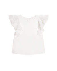 Débardeur à volants en coton - Off White