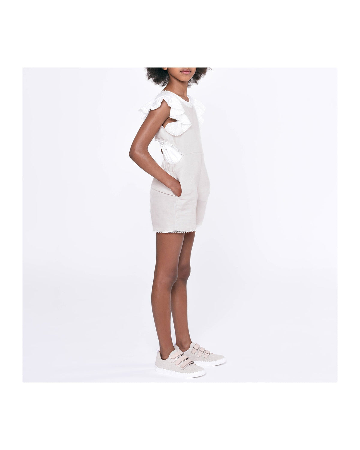 Blouse à volants - Offwhite
