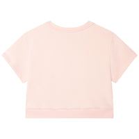 Sweatshirt à manches courtes en molleton - Bois de rose