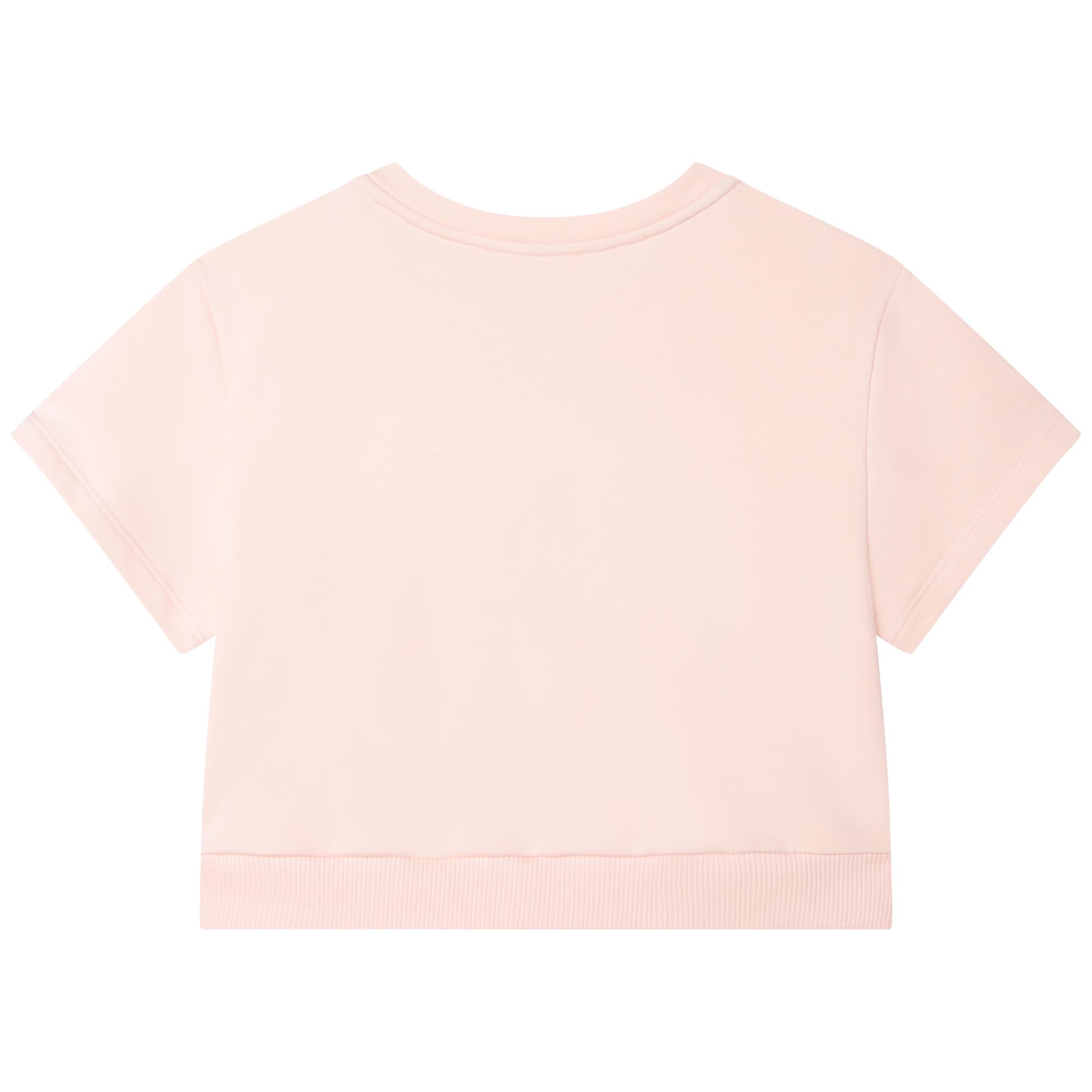 Sweatshirt à manches courtes en molleton - Bois de rose