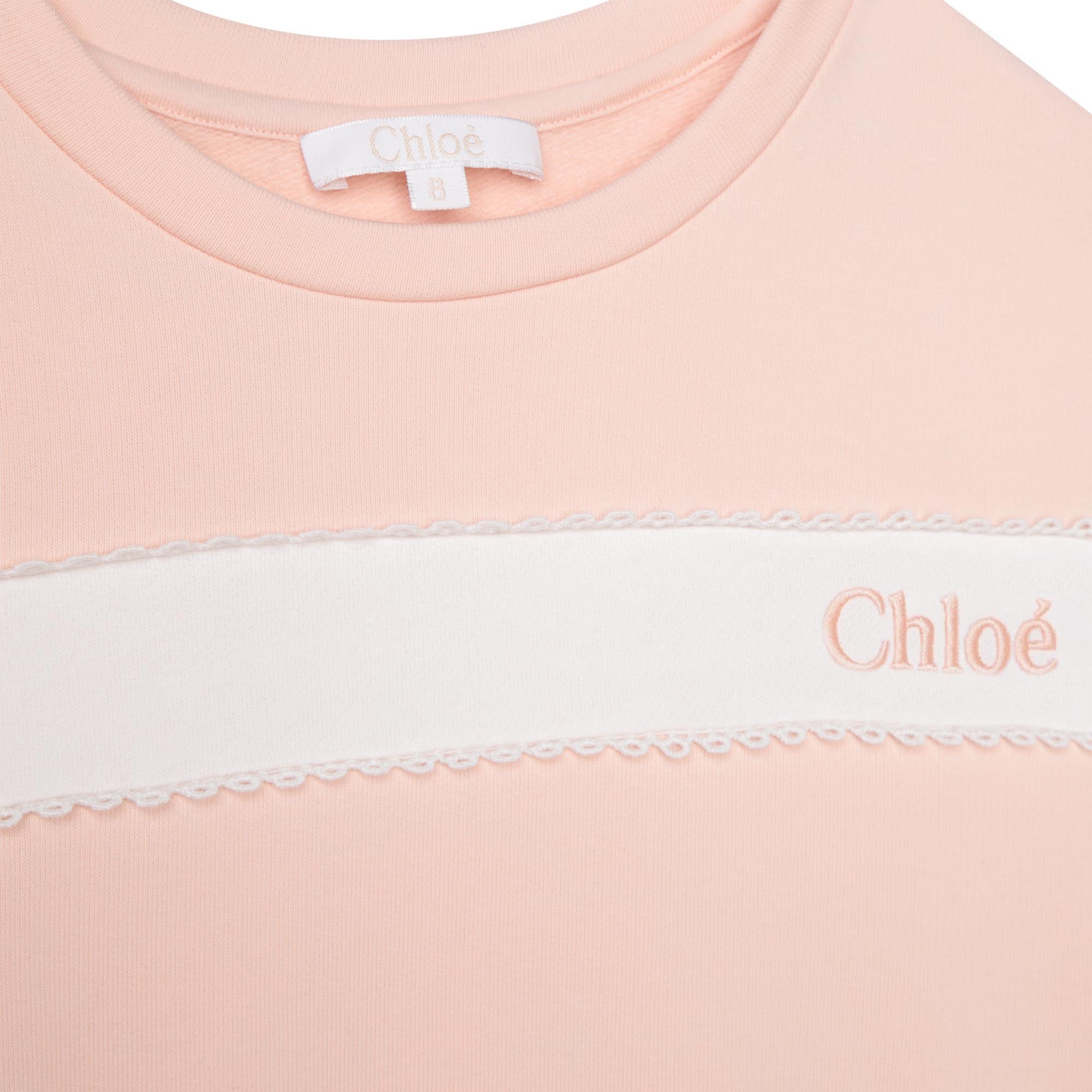 Sweatshirt à manches courtes en molleton - Bois de rose