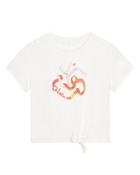 T-shirt manches courtes imprimé rubans - Offwhite