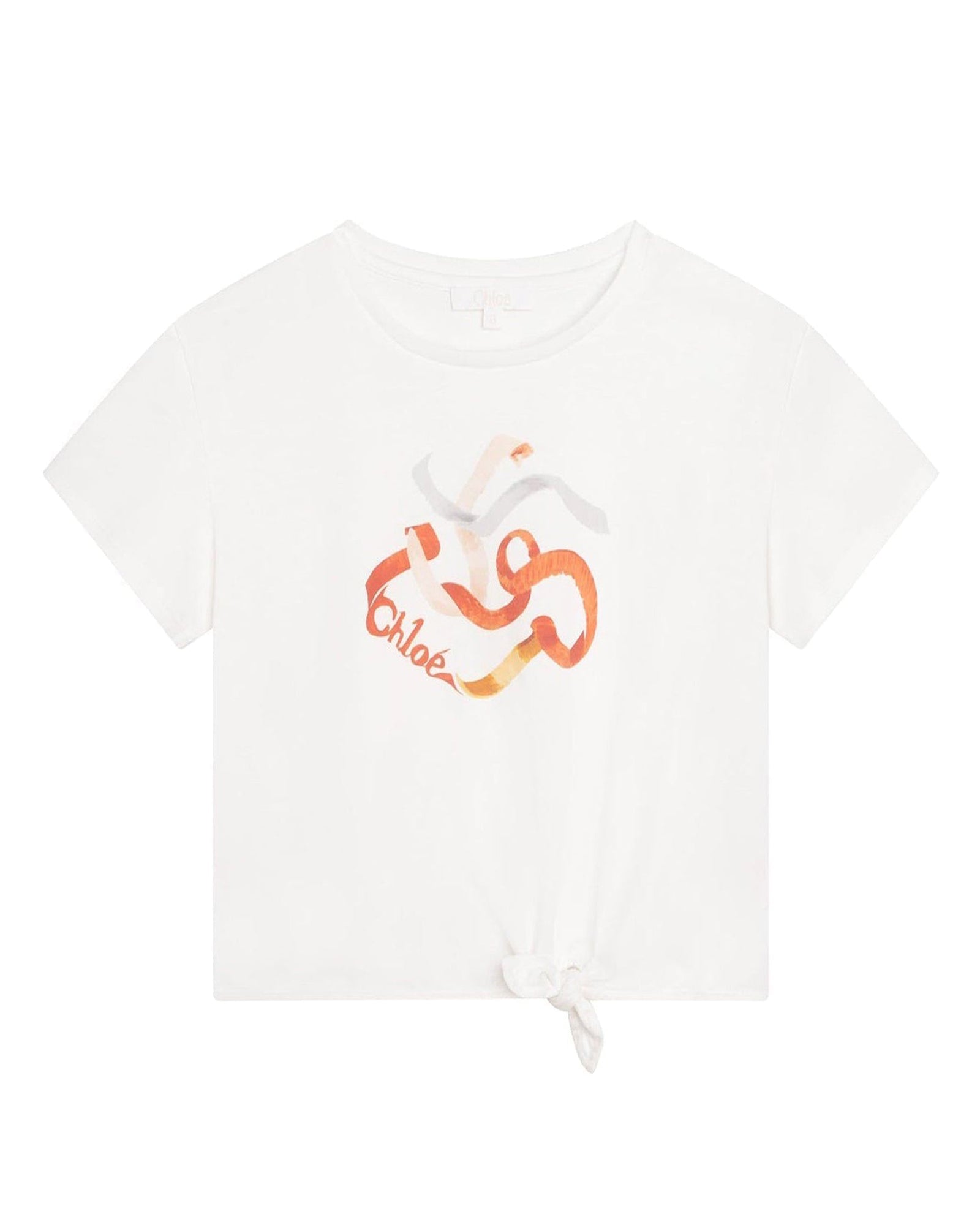 T-shirt manches courtes imprimé rubans - Offwhite