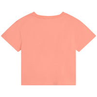 T-shirt à manches courtes imprimé rubans en coton - Light Peach