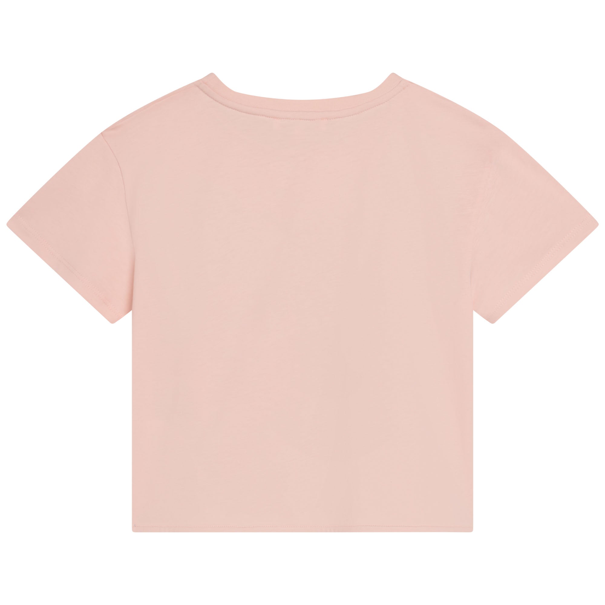 Cotton ribbon print short-sleeved T-shirt - Bois de Rose