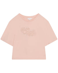 T-shirt manches courtes logo en borderies - Bois de Rose