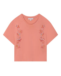 Short T-shirt with Chloé embroidery on the bottom - Light Peach