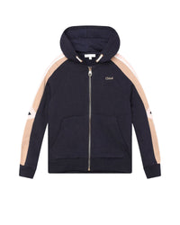 Cotton fleece cardigan - Bleu Amiral