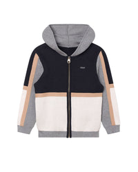 Cotton knitted cardigan - Bleu Amiral