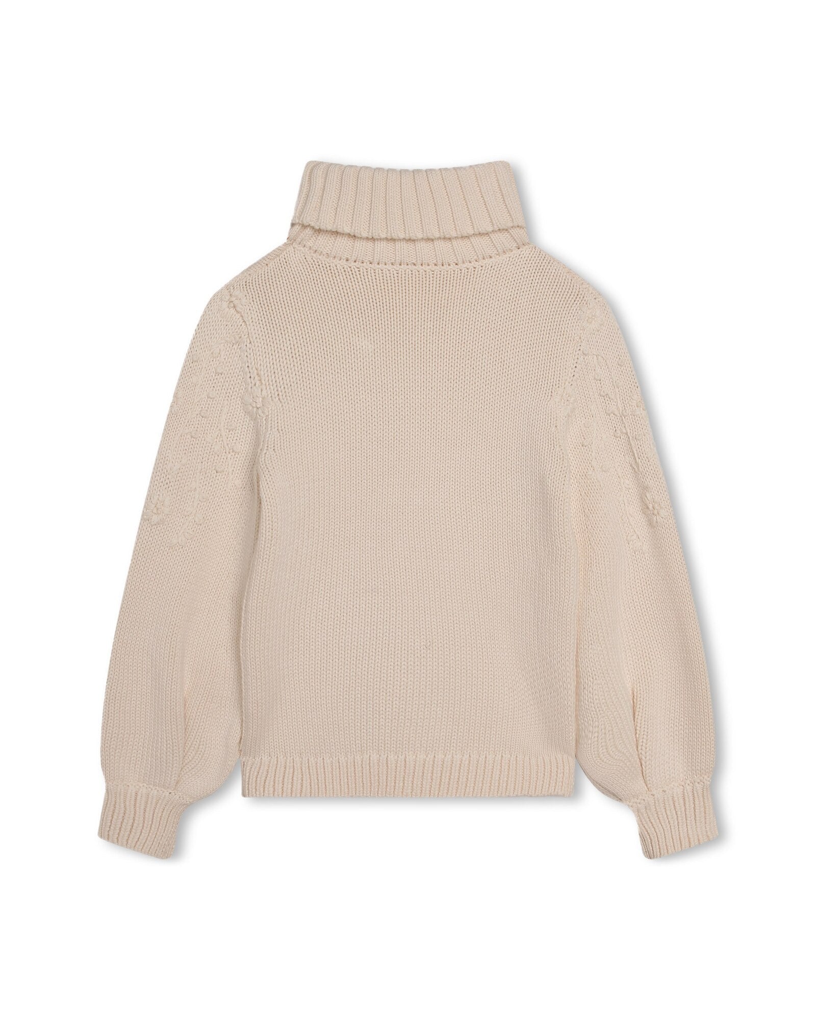 Pull col roulé en coton - Craie