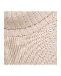 Pull col roulé en coton - Craie