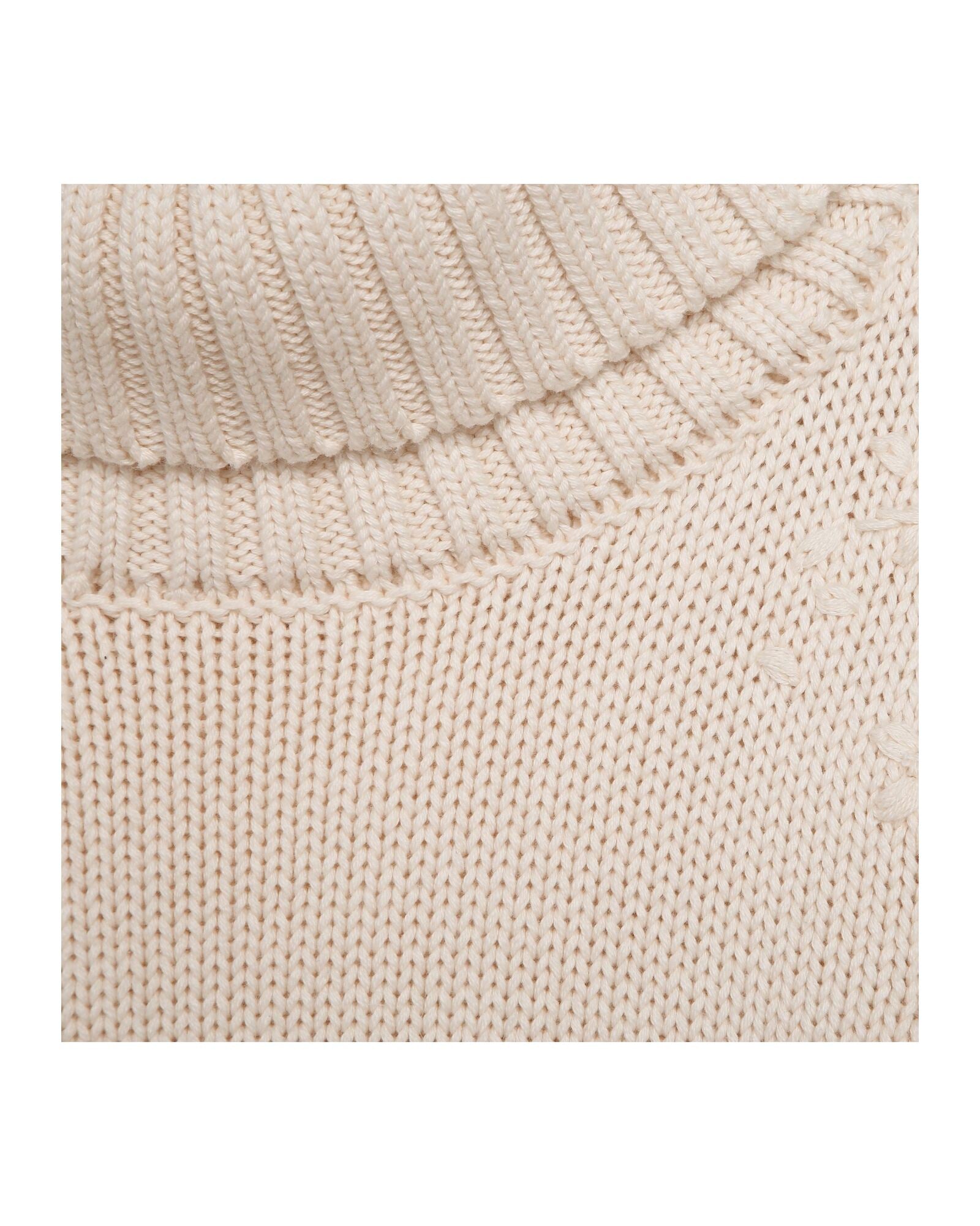 Pull col roulé en coton - Craie