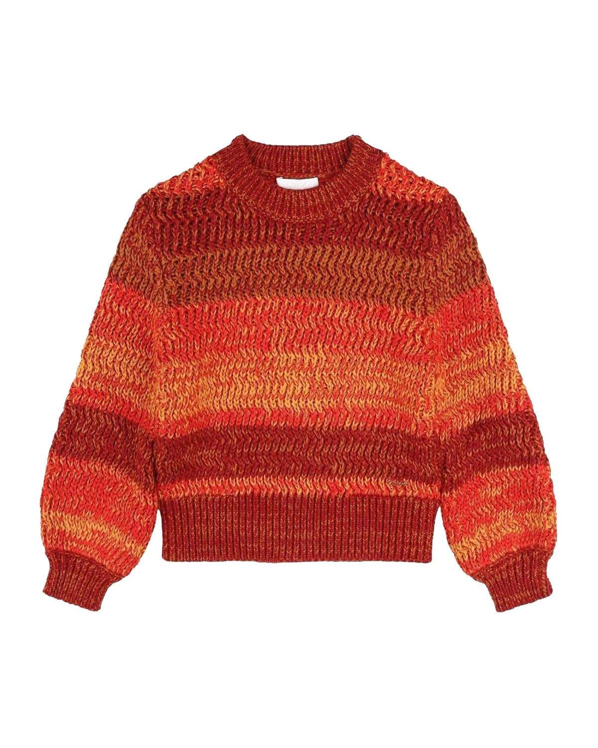 Pull en tricot dégradé - Bordeaux Orange