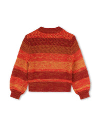 Pull en tricot dégradé - Bordeaux Orange