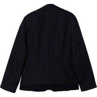 Veste de costume en lin et rayure tennis - Bleu amiral
