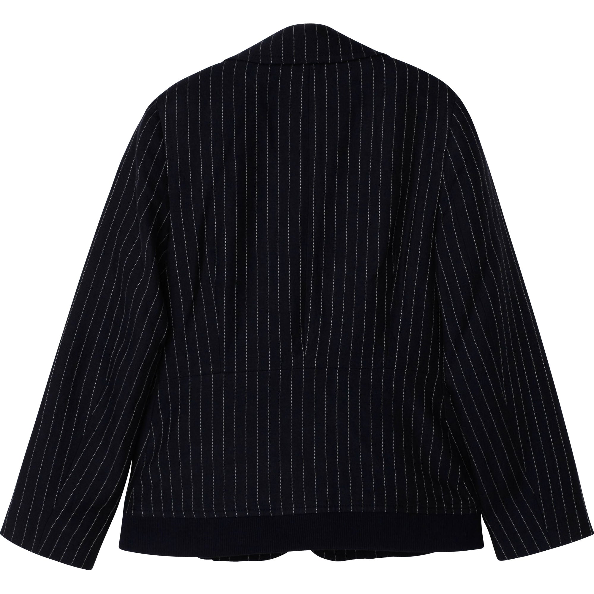 Veste de costume à rayure en lin - Bleu Amiral