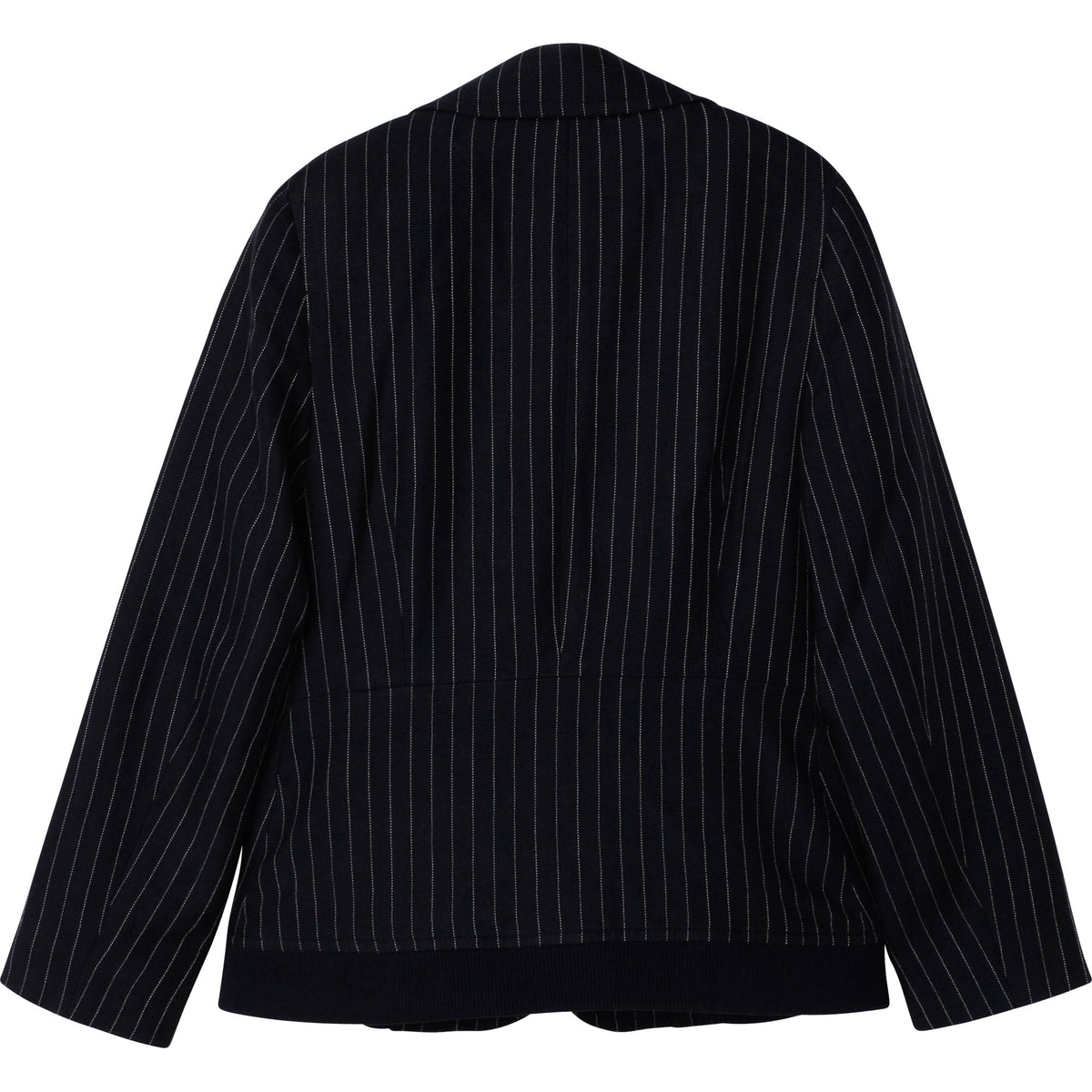 Veste de costume en lin et "rayure tennis" - Bleu Amiral
