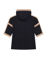 Veste à capuche en tricot - Bleu Amiral
