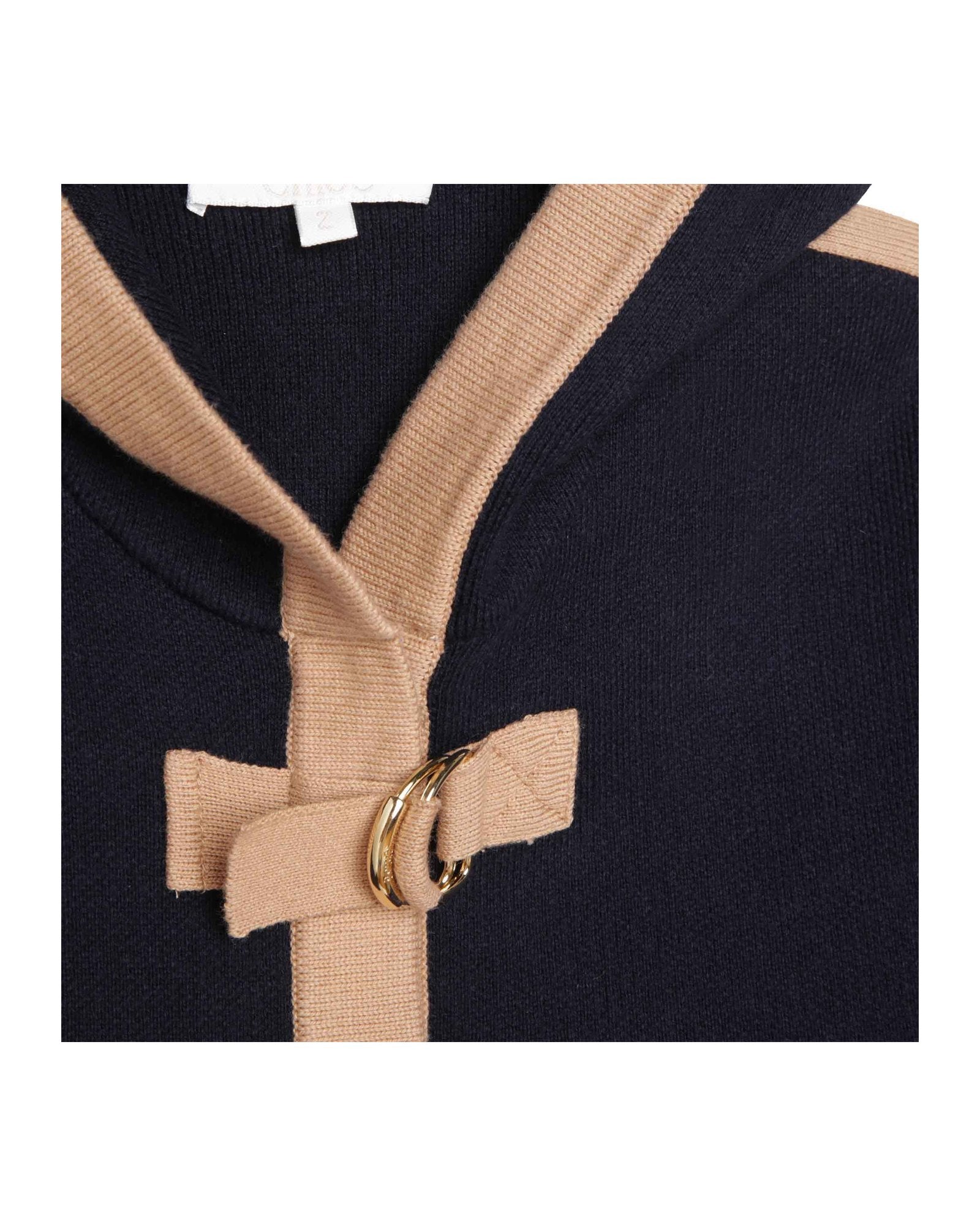 Veste à capuche en tricot - Bleu Amiral