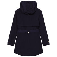 Coupe-vent déperlant à capuche en fibres recyclées - Bleu amiral