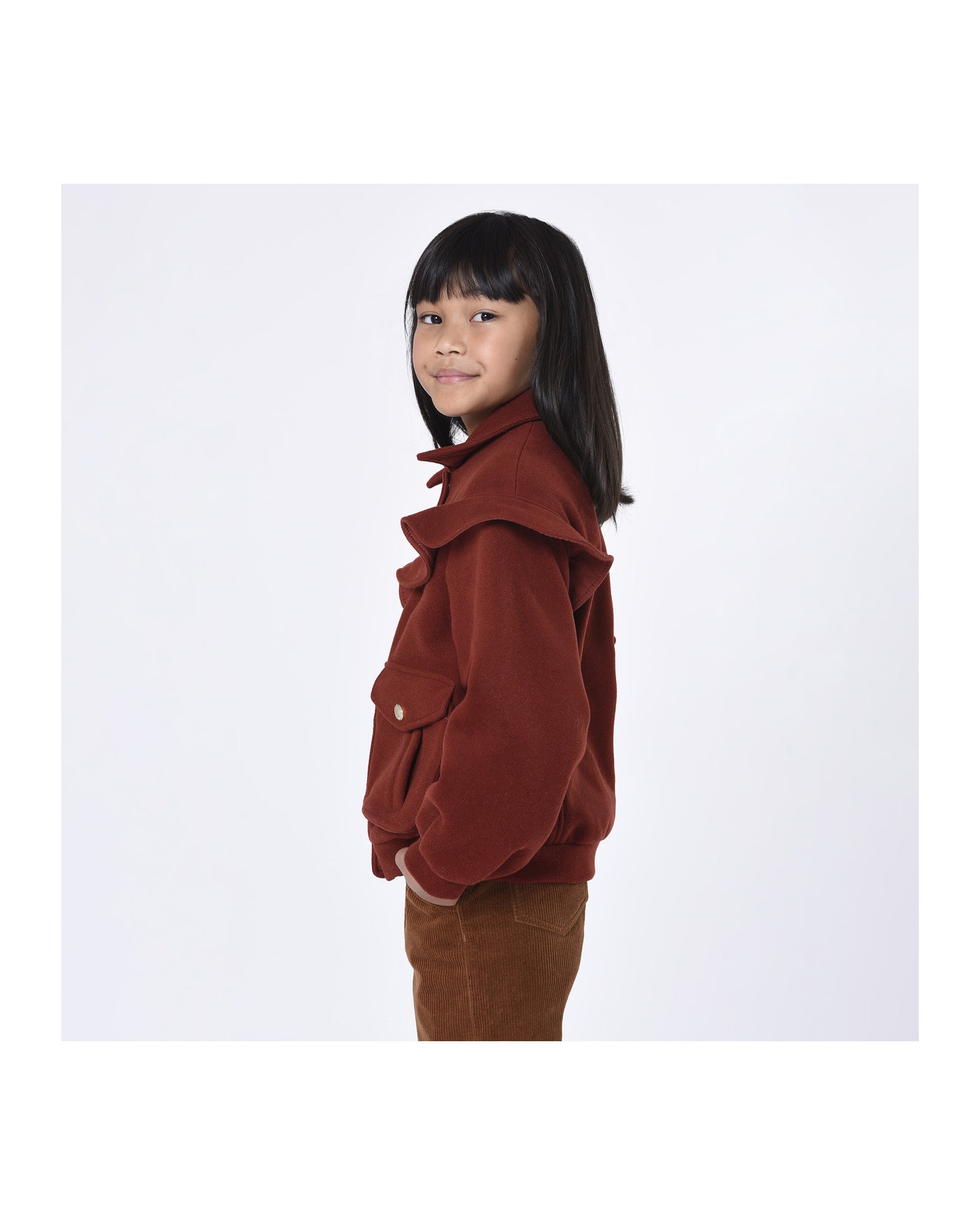 Blouson en laine - Bordeaux Délavé