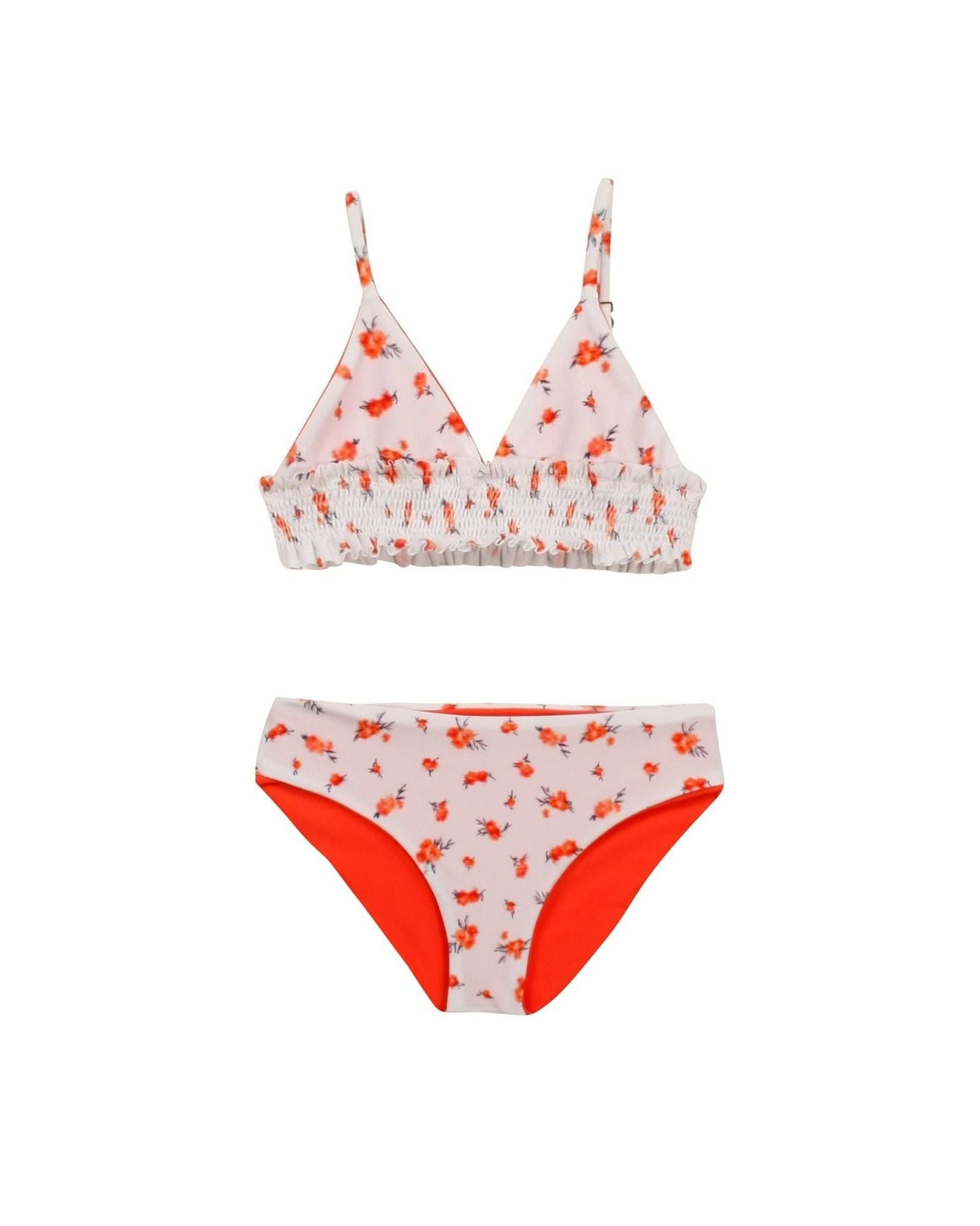 2-piece swimming costume with reversible panties - Flowers