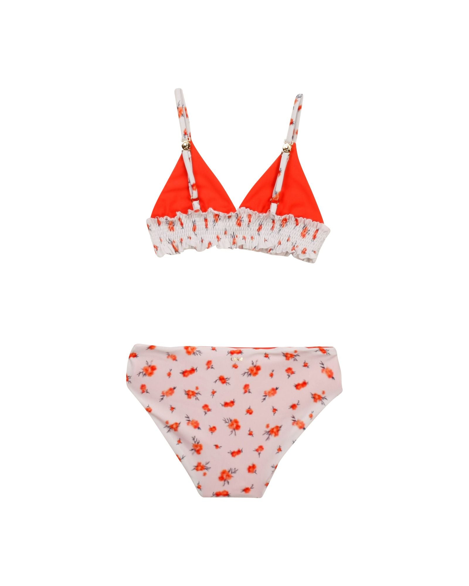 2-piece swimming costume with reversible panties - Flowers
