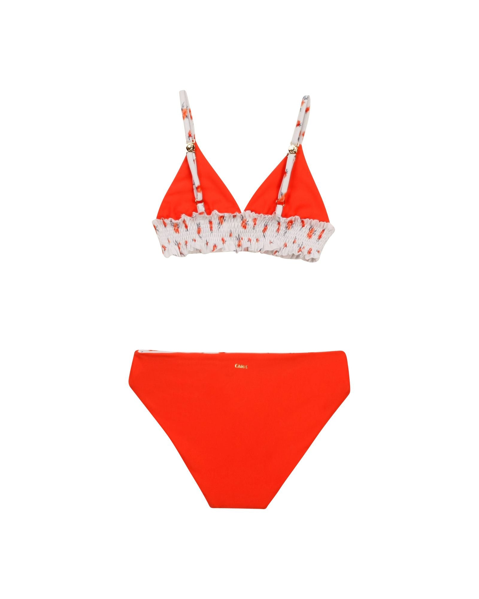 2-piece swimming costume with reversible panties - Flowers