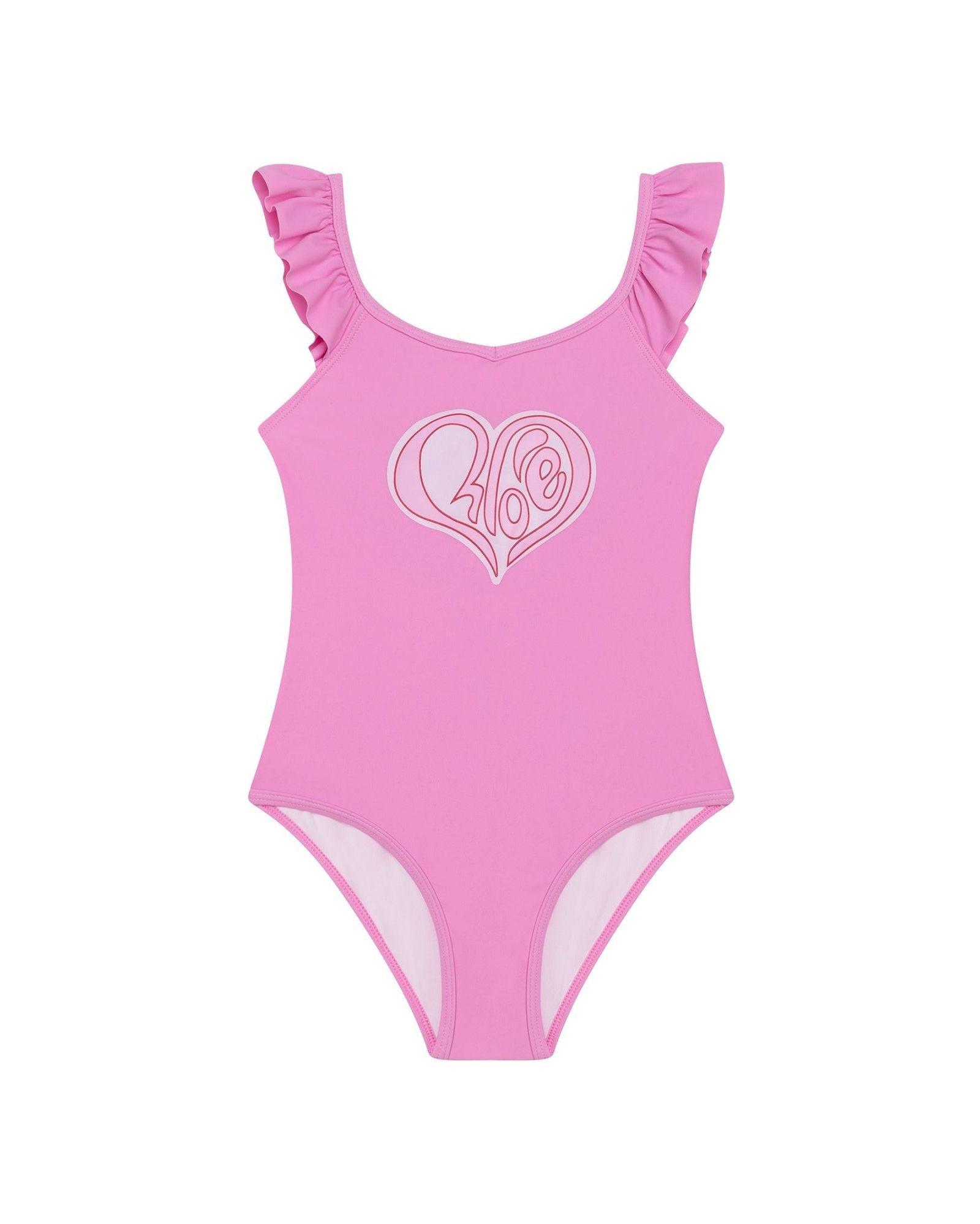 Maillot de bain 1 pièce avec petits volants - Cyclamen
