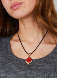 Pendentif Ritratto en Or rose 18K & Jaspe rouge & Diamant