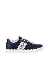 Baskets basses en cuir - Bleu Amiral