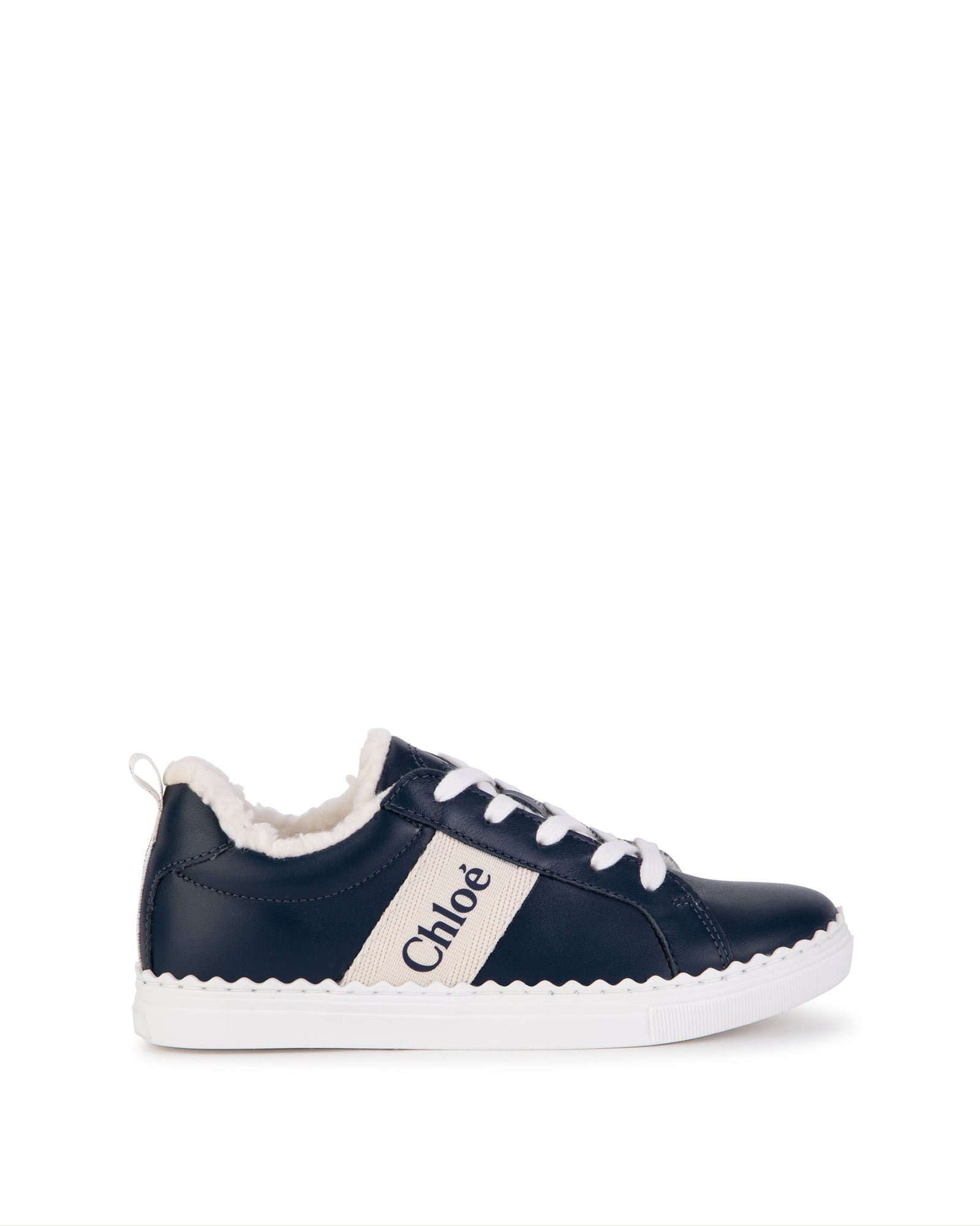 Baskets basses en cuir - Bleu Amiral