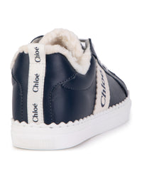 Baskets basses en cuir - Bleu Amiral