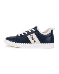 Baskets basses en cuir - Bleu Amiral