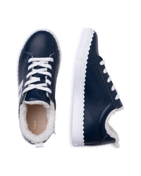 Baskets basses en cuir - Bleu Amiral