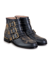 Leather ankle boots - Black