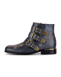Leather ankle boots - Black