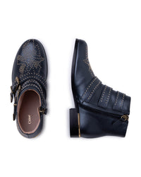 Leather ankle boots - Black