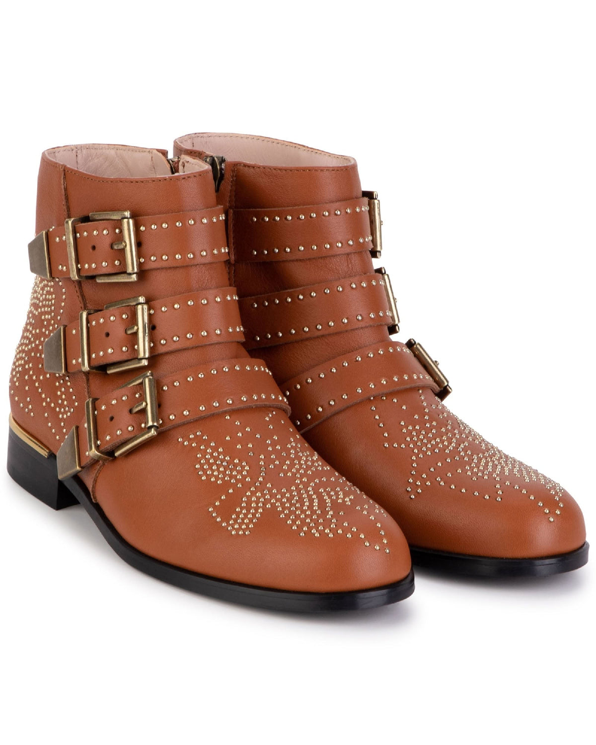 Bottines en cuir - Roux