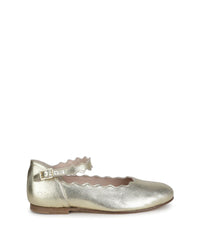 Ballerines avec découpe coquille en cuir - New gold
