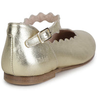 Ballerines avec découpe coquille en cuir - New gold