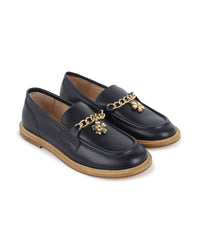 Mocassins en cuir - Bleu Amiral