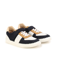 Baskets en cuir - Bleu Amiral