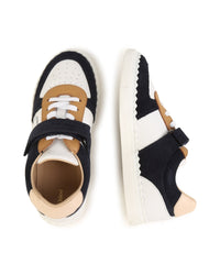 Baskets en cuir - Bleu Amiral