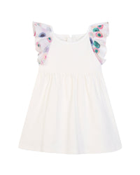 Short-sleeved cotton dress - Off White