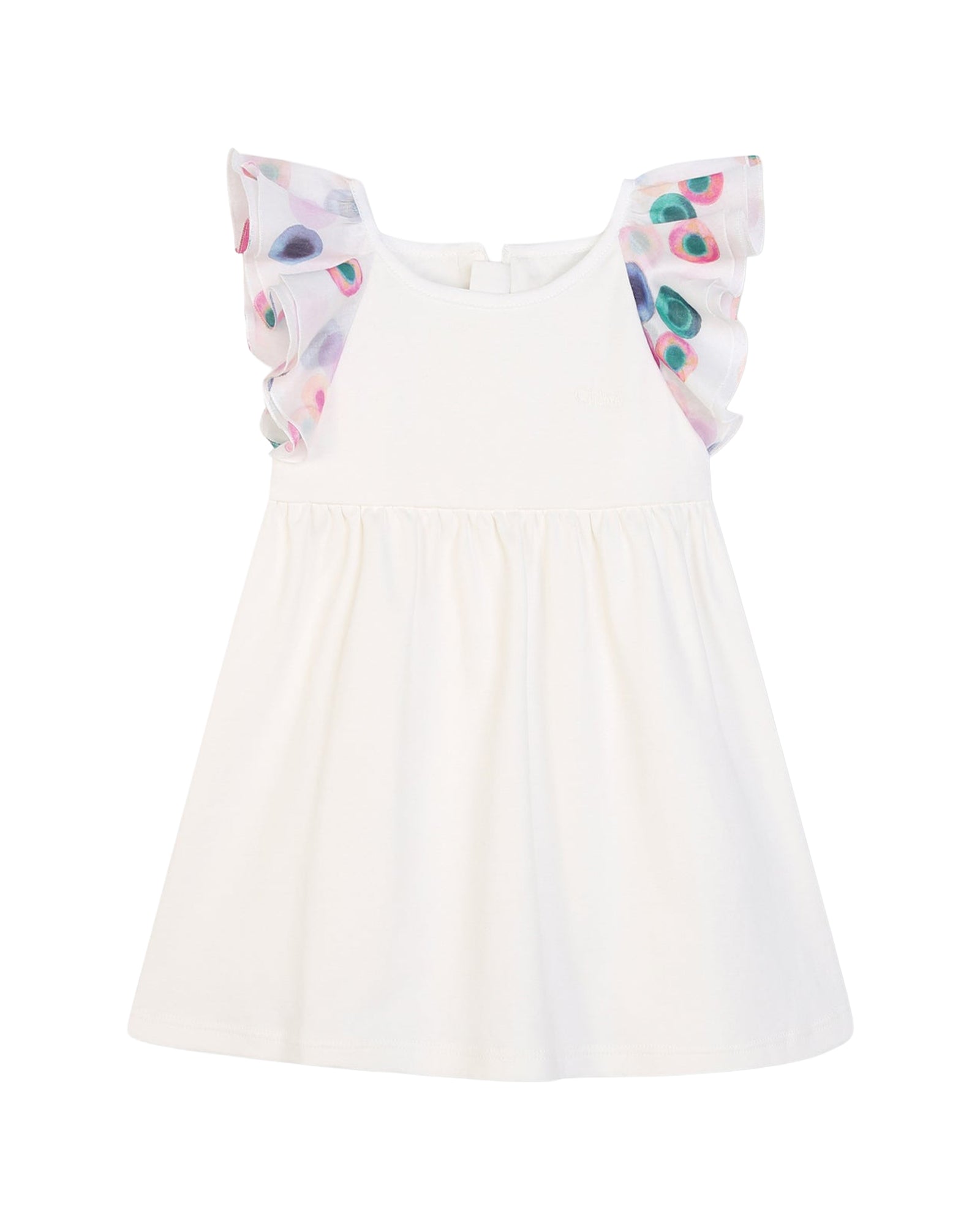 Short-sleeved cotton dress - Off White