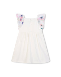 Short-sleeved cotton dress - Off White