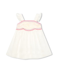 Robe à bretelles volantées - Offwhite