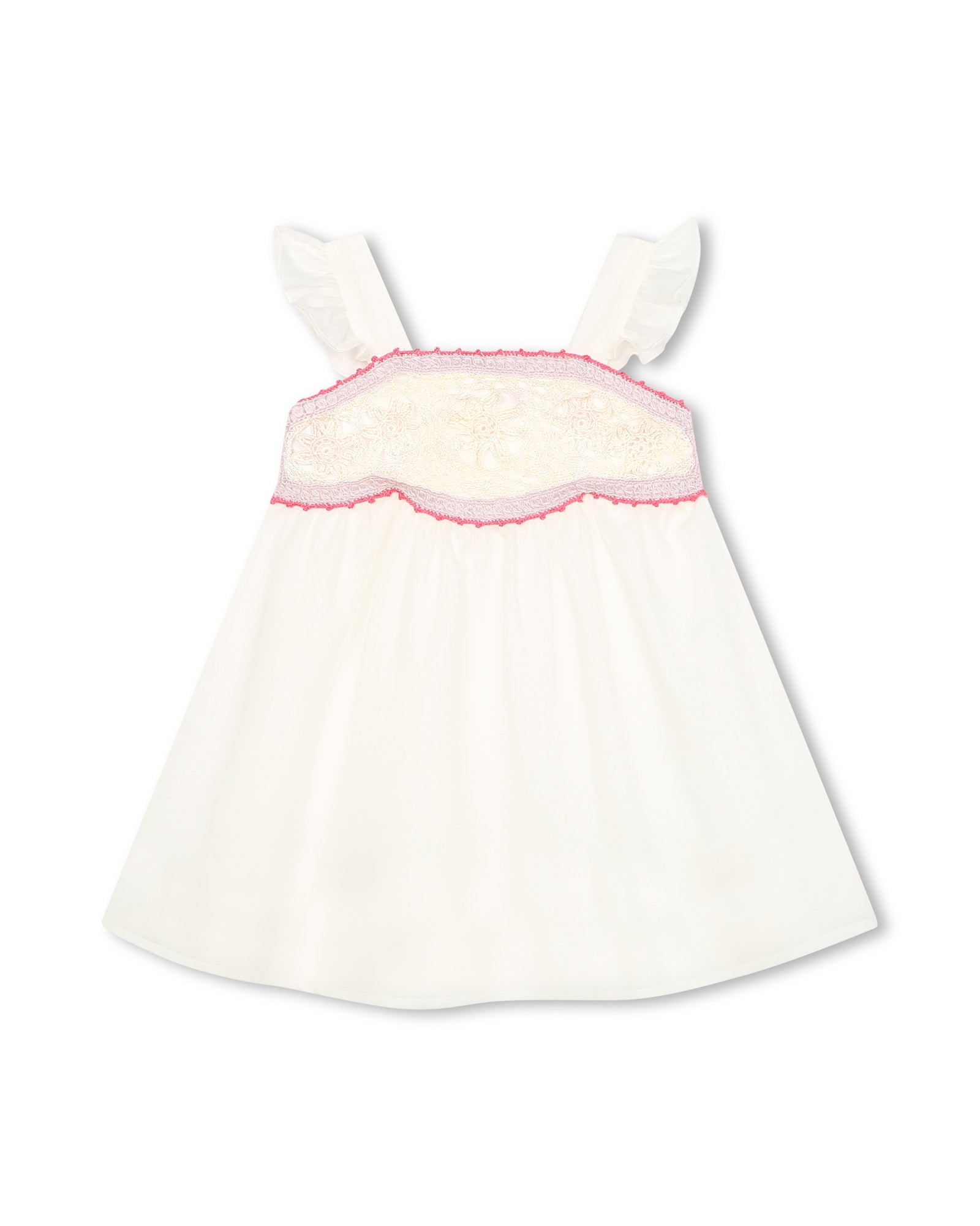 Robe à bretelles volantées - Offwhite