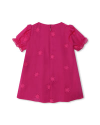 Robe de cérémonie à manches courtes en de soie - Peony